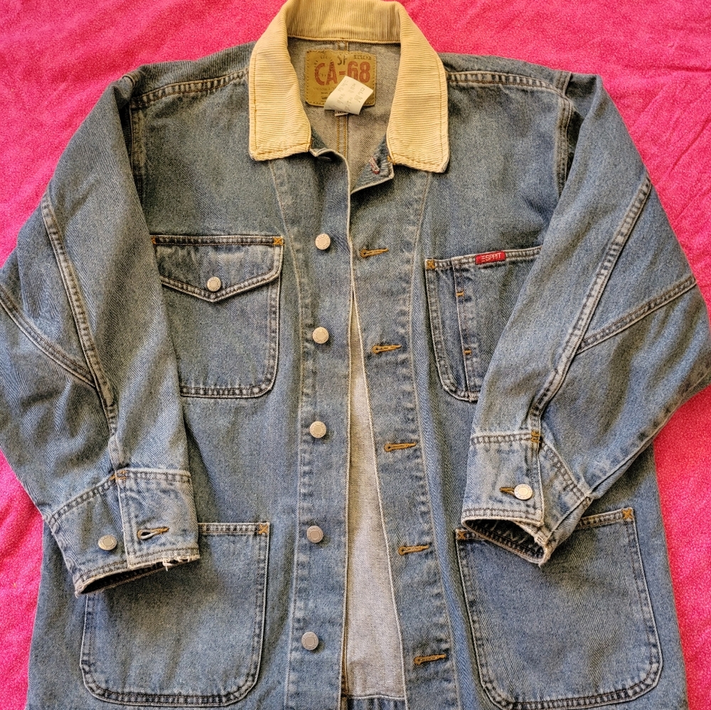 Denim Esprit Corduroy Collar Work Jacket